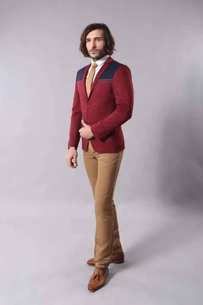 15560 Claret Red Blazer Jacket