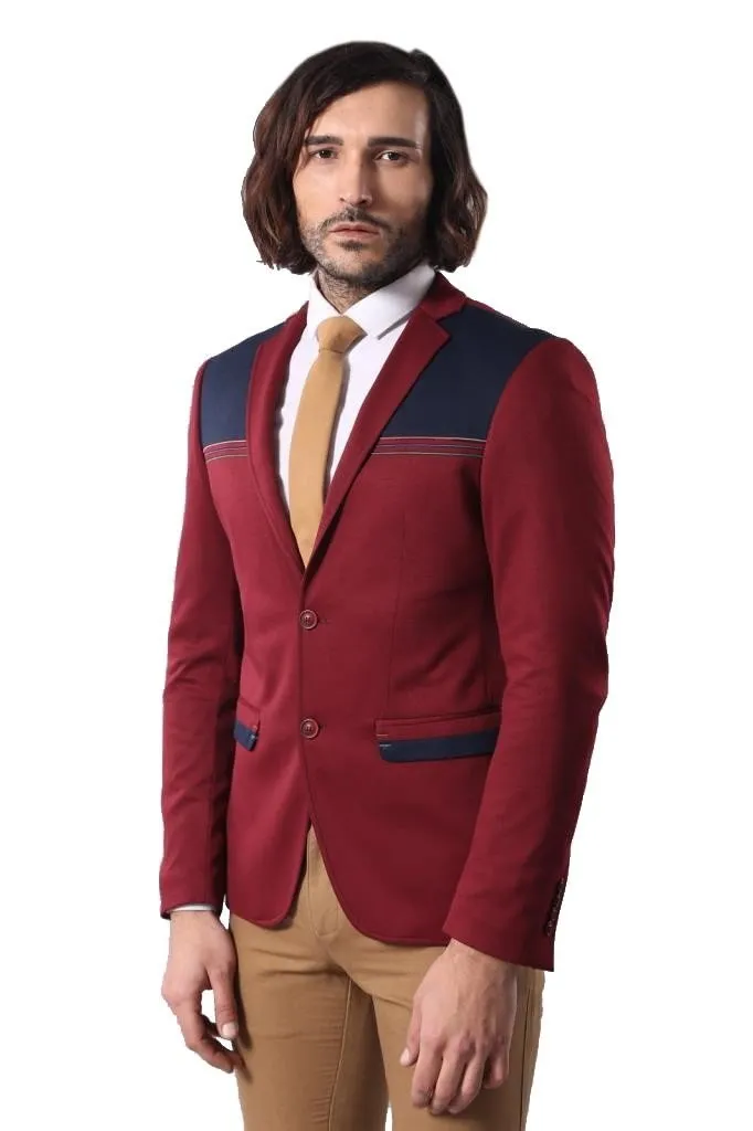 15560 Claret Red Blazer Jacket