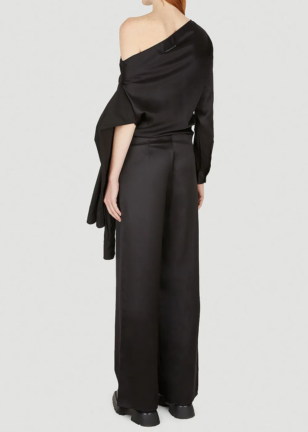 Black Dropped Shoulder Jumpsuit