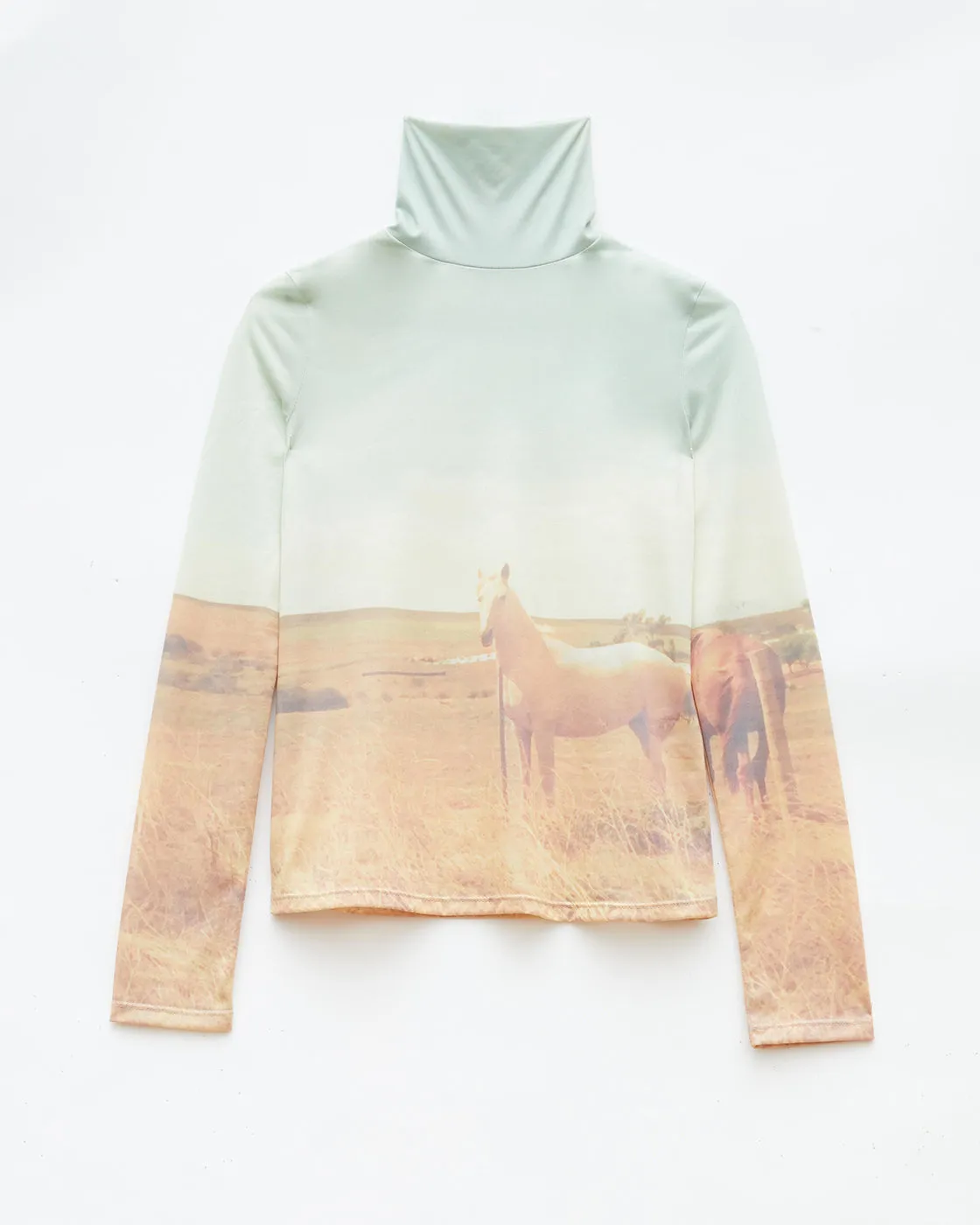 Bronte Top Mesh Print Horse