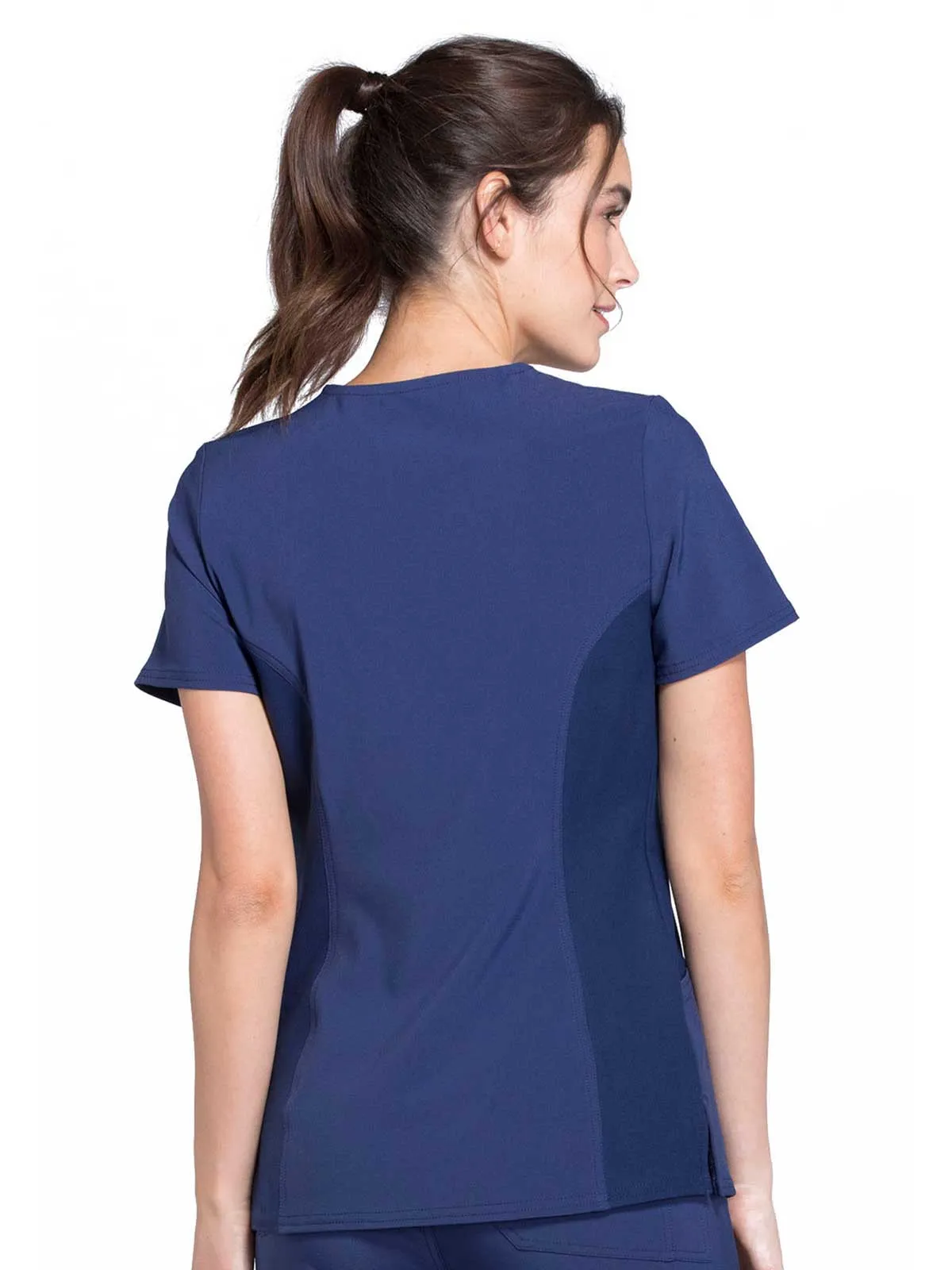 Iflex - Women's Mock Wrap Knit Panel Solid Top