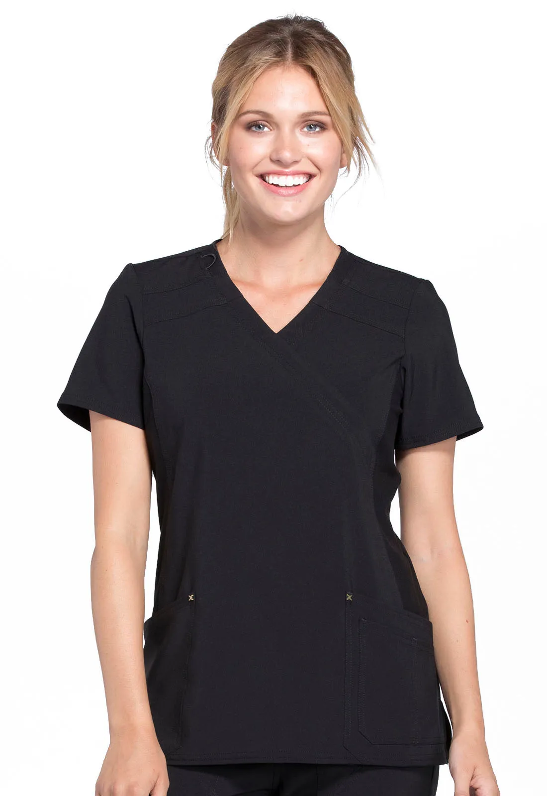 Iflex - Women's Mock Wrap Knit Panel Solid Top