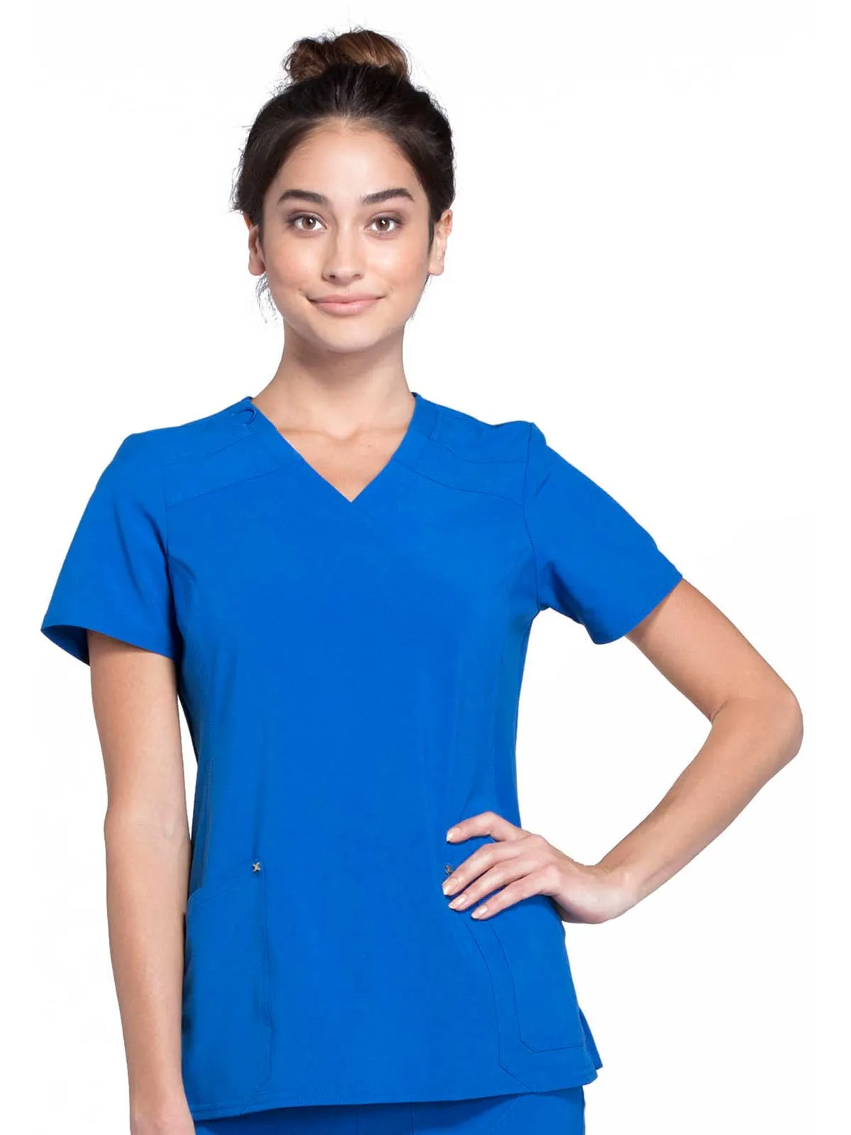 Iflex - Women's Mock Wrap Knit Panel Solid Top