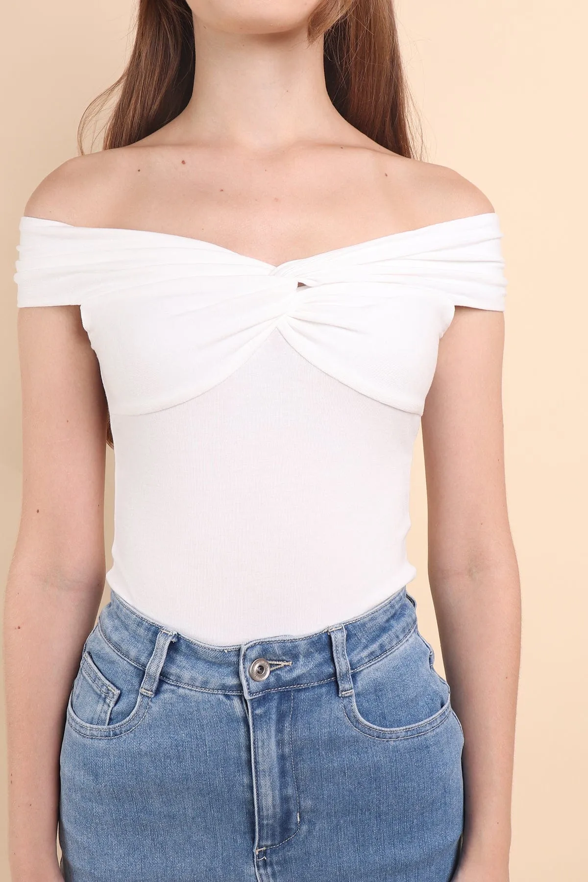 KERRA TWIST KNOT TOP IN WHITE