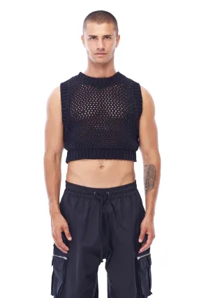 KNIT CROP TOP IN BLACK