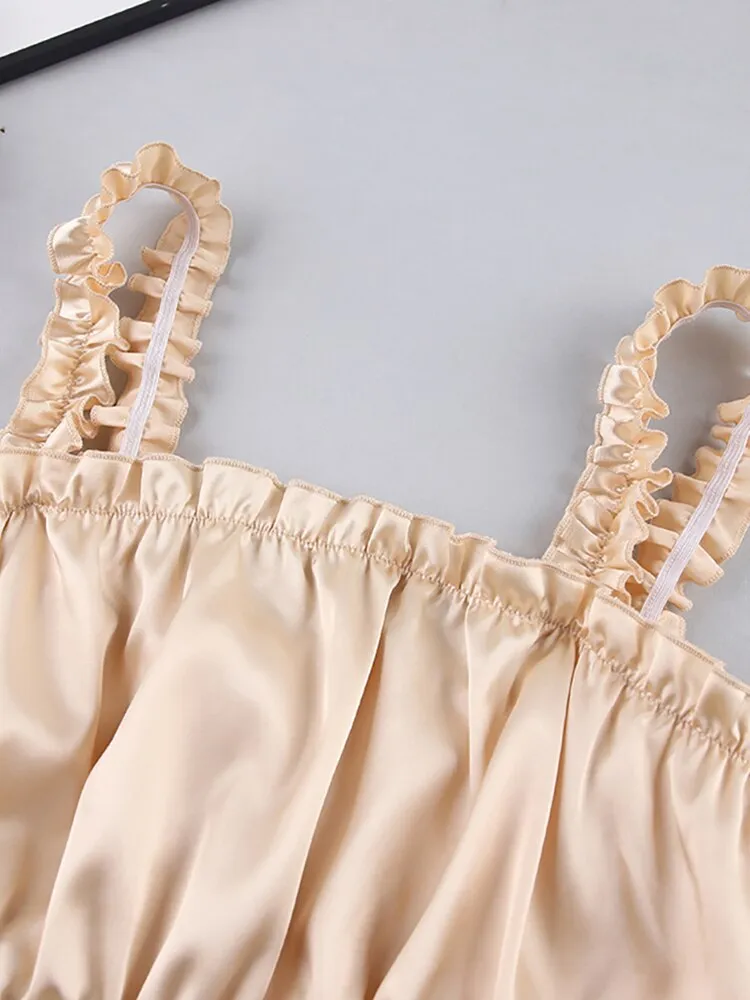 Restve 2 Pieces Set Ruffle Spaghetti Strap
